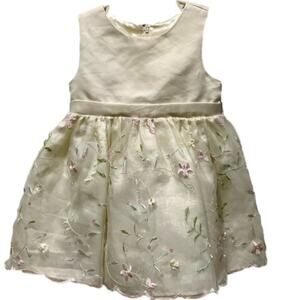 American Princess Girl's Dress Floral Champagne Gold 24 Month's